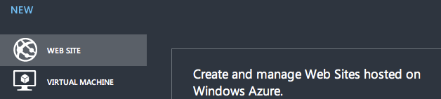 New Windows Azure Website 1