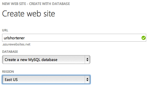 New Windows Azure Website Naming