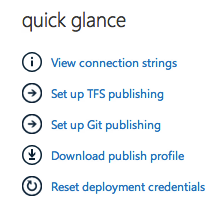 Quick Glance in Windows Azure Portal