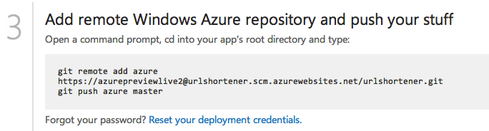 Windows Azure Website Remote Repo